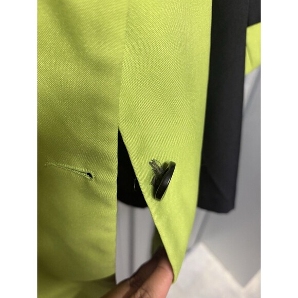 Allison Woods Plus 22W 2-Pc Skirt Set Black Green Accent Button Down Church Work - Picture 2 of 9